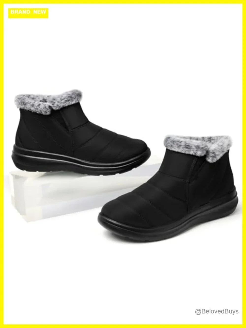 Slip On Ankle Fur Lined Warm Boot | Waterproof Insulated Lightweight Non-Slip